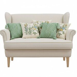 SOGA 5PC Green Decorative Pillowcase Set Sage Chevron Tassel Botanical Garden